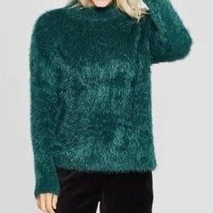 a new day Emerald Green crewneck Eyelash Sweater Small